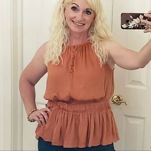 NWT Philosophy Terra Cotta Spaghetti Strap Halter Tank sz M